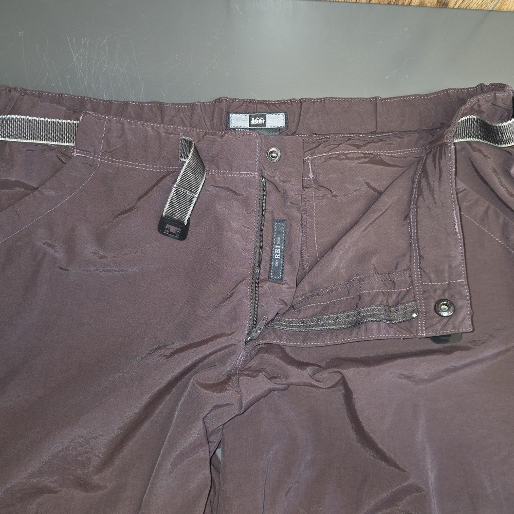 REI Convertible Pants Women 12 Brown Nylon Cargo Zip Off Hiking UPF 30+ Travel - Picture 9 of 11
